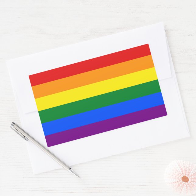 Adesivo Retangular Arco-Íris do Orgulho LGBT (Envelope)
