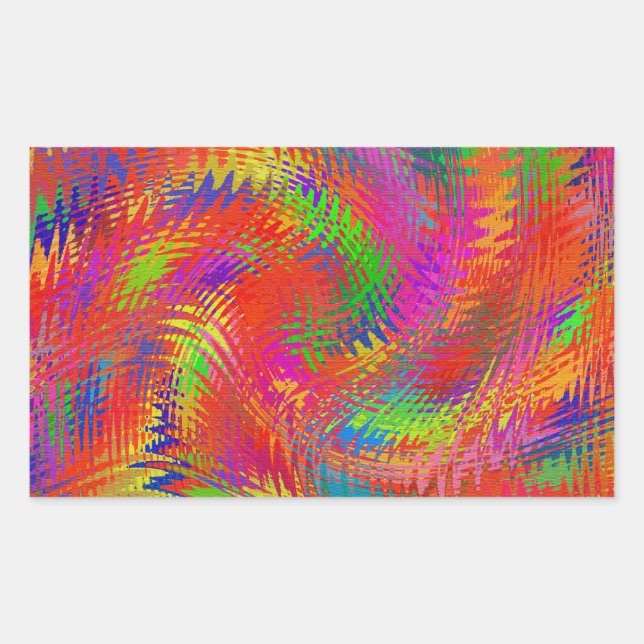 Adesivo Retangular Arco-íris Tecido (Frente)