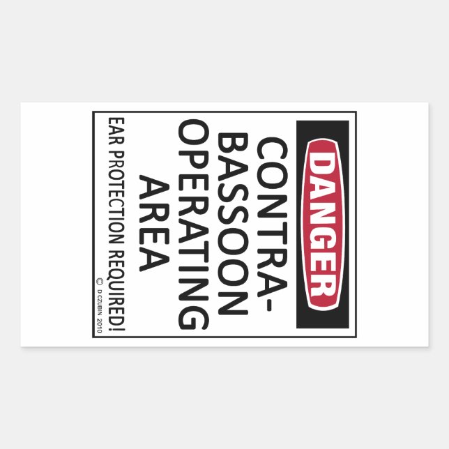 Adesivo Retangular Área Operacional de Contrabassão (Frente)