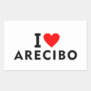 Adesivo Retangular Arecibo Porto Rico cidade do amor coração gosta de