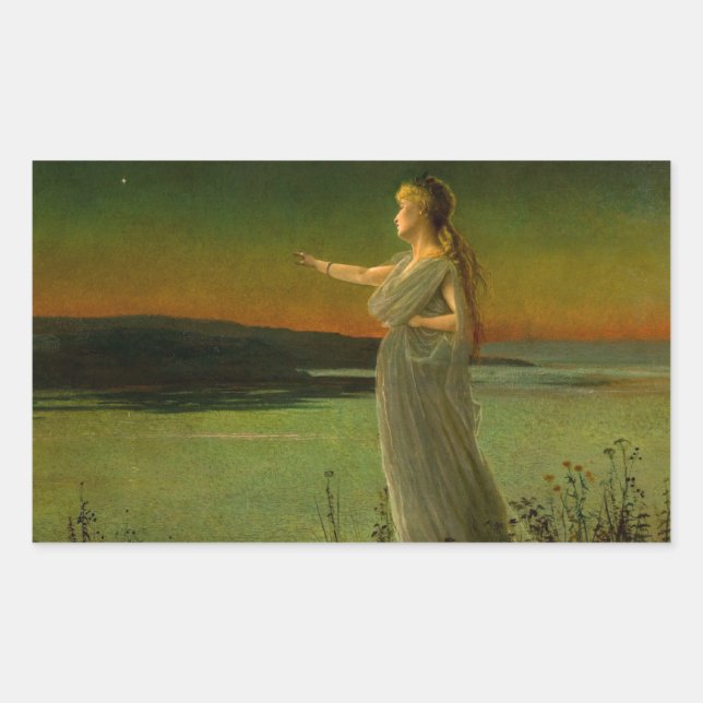 Adesivo Retangular Ariadne em Naxos John Atkinson Grimshaw (Frente)