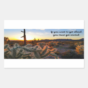 Adesivo Retangular Arizona Desert Sunset Cactus Inspiration Say