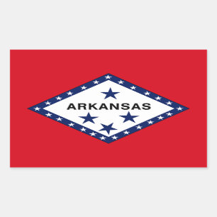 Adesivo Retangular Arkansas Flag