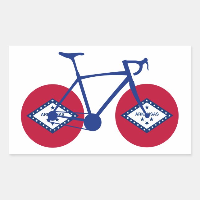 Adesivo Retangular Arkansas Flag Cycling (Frente)