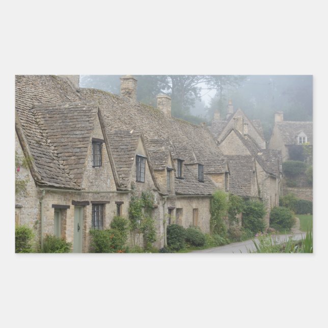 Adesivo Retangular Arlington Row, vinheta retangular de Bibury (Frente)