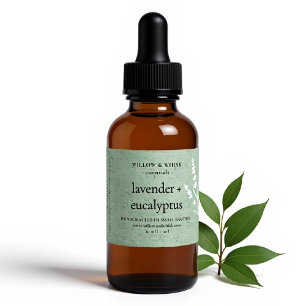 Adesivo Retangular Aromaterapia artesanal Sage Óleo Essencial Verde