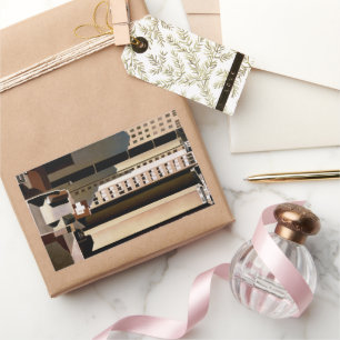 Adesivo Retangular Arquitetura da Vintage, arranha-céus por Sheeler, 