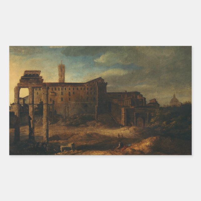 Adesivo Retangular Arquitetura Romana Antiga Ruínas Romanas (Frente)
