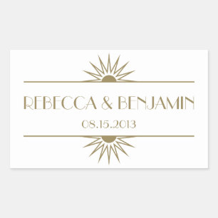 Adesivo Retangular Art deco geométrico do taupe da idade do jazz que