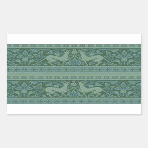 Adesivo Retangular Art Deco Nouveau Cão Natureza Padrão Animal