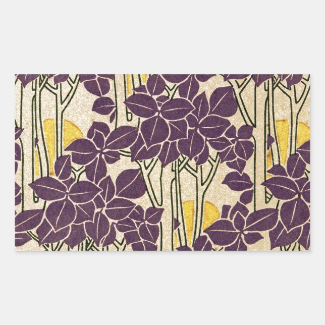 Adesivo Retangular Art Nouveau padrão nº 5 (Frente)