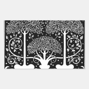 Adesivo Retangular Art Nouveau Tree Beardsley Pattern