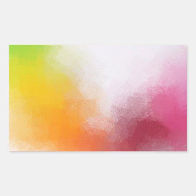 Adesivo Retangular Arte abstrata moderna Colorida Modelo em Branco (Frente)