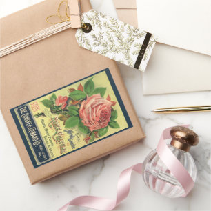 Adesivo Retangular Arte da capa do livro Vintage Guide to Rose Cultur