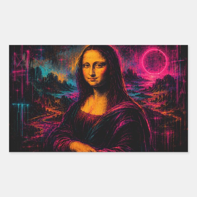 Adesivo Retangular Arte da Mona Lisa (Frente)