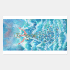 Adesivo Retangular Arte das ninfas do Mermaid Sea por Renee Lavoie