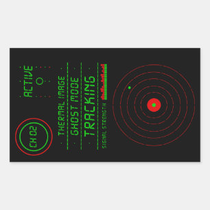 Adesivo Retangular Arte de Exibição de Radar Scanner de Rastreador de