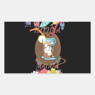 Adesivo Retangular Arte de Limonada de Coco e Limonada da Natureza Tr