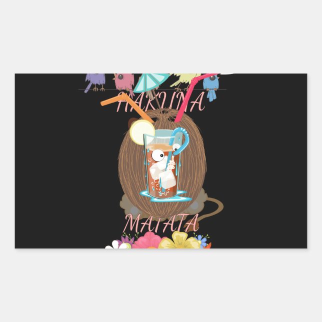 Adesivo Retangular Arte de Limonada de Coco e Limonada da Natureza Tr (Frente)