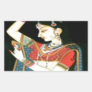 Adesivo Retangular Arte de Mughal