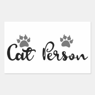 Adesivo Retangular Arte de Tipografia de Pessoa de Gato