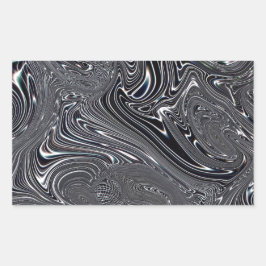 Adesivo Retangular Arte digital Abstrato a preto e branco