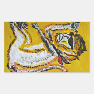 Adesivo Retangular Arte do circo do macaco