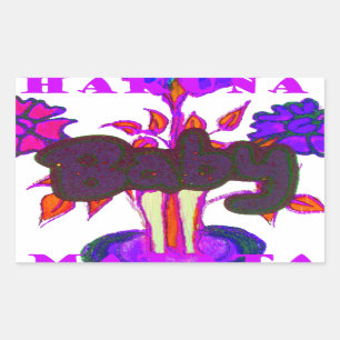 Adesivo Retangular Arte do Coração Queniano: Eu Amo o Quênia