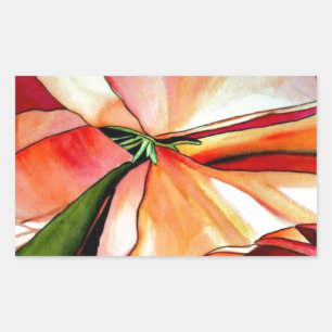 Adesivo Retangular Arte do original do watercolour da flor da begóni