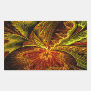 Adesivo Retangular Arte Fractal de Orquídea de Outono