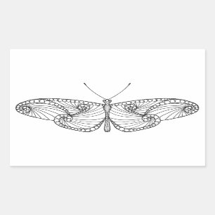 Adesivo Retangular Arte inspirada da borboleta