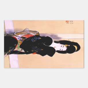 Adesivo Retangular Arte japonesa tradicional oriental legal da