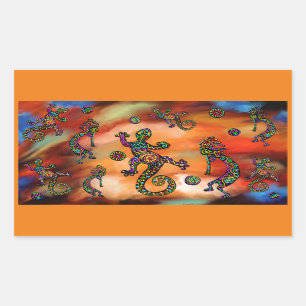 Adesivo Retangular Arte Kokopelli