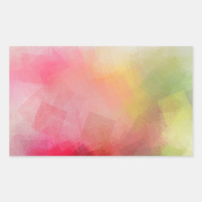 Adesivo Retangular Arte Moderna Abstrata Colorida Modelo Branco Perso (Frente)