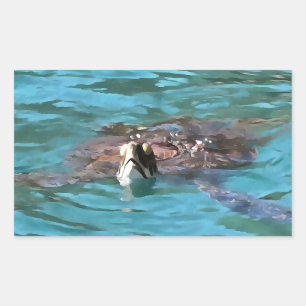 Adesivo Retangular Arte sobre a vida selvagem de tartarugas marinhas