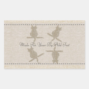 Adesivo Retangular Artesanatos engraçados de Crafster dos gatos