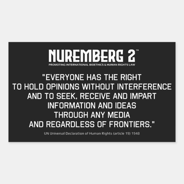 Adesivo Retangular Artigo 19º Declaração dos defensores dos direitos  (Frente)