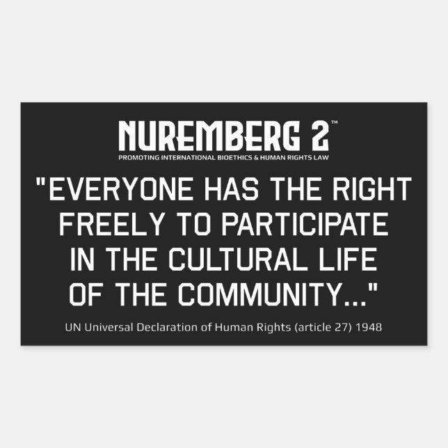 Adesivo Retangular Artigo 27º Declaração dos defensores dos direitos  (Frente)