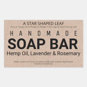 Adesivo Retangular Artisan Hemp Soap