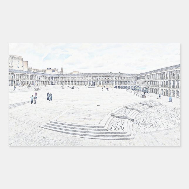 Adesivo Retangular Artistic Halifax Piece Hall Heritage Landmark (Frente)