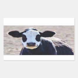 Adesivo Retangular Artsy Panda Face Vaca Sticker