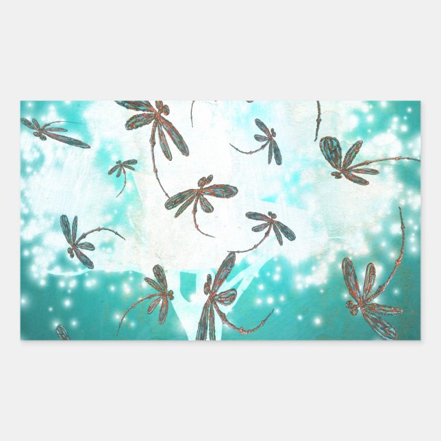Adesivo Retangular Árvore Brilhante Dragonfly (Frente)