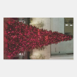 Adesivo Retangular Árvore de Natal Vermelha - NYC