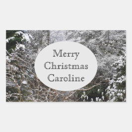 Adesivo Retangular Árvores Neves