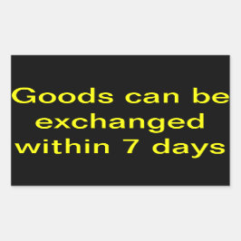 Adesivo Retangular As mercadorias podem ser trocadas no prazo de 7 di