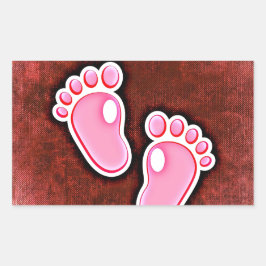 Adesivo Retangular as pegadas da menina são bonitas esperando recém-n