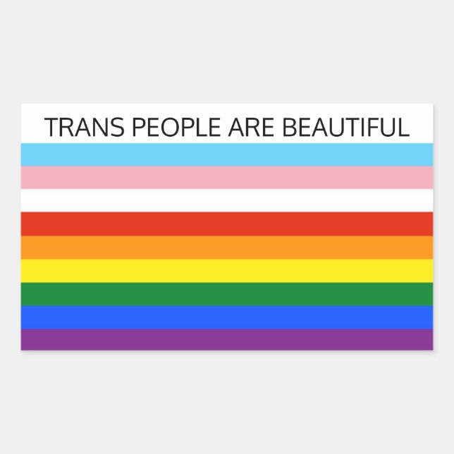 Adesivo Retangular As Pessoas Trans São Belas (Frente)