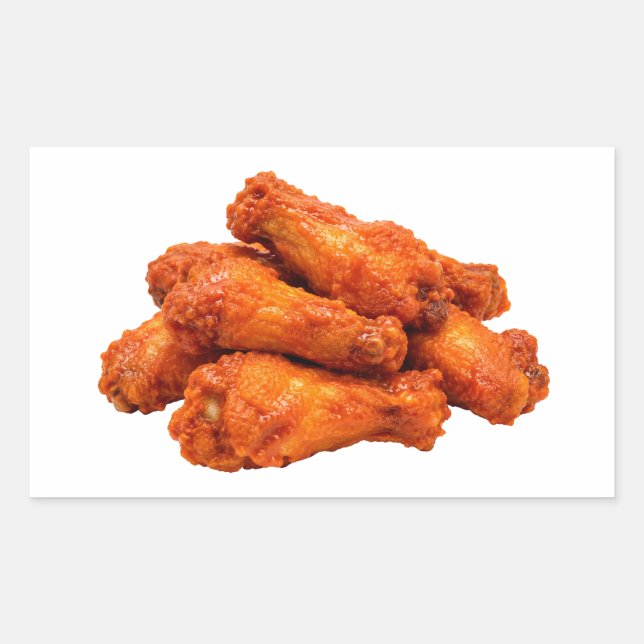 Adesivo Retangular Asas de Frango Buffalo Crocantes Comida (Frente)