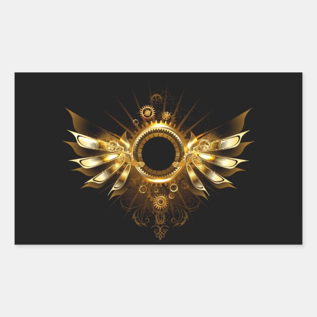 Adesivo Retangular Asas steampunk (Frente)