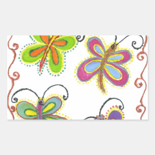Adesivo Retangular Asas Whimsical: design de Asas Butterfly Estontean